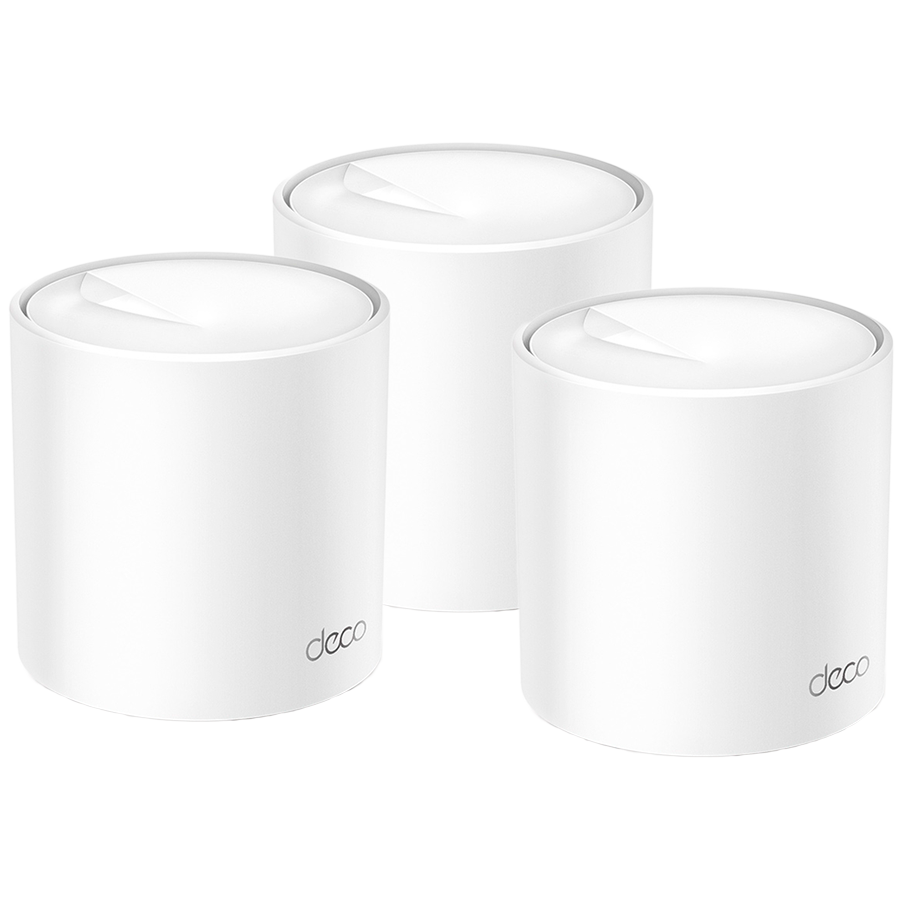 TP-Link Deco X50(3-pack) AX3000 Whole Home Mesh Wi-Fi 6 System, 574 Mbps at 2.4 GHz + 2402 Mbps at 5 GHz, 2× – product photo
