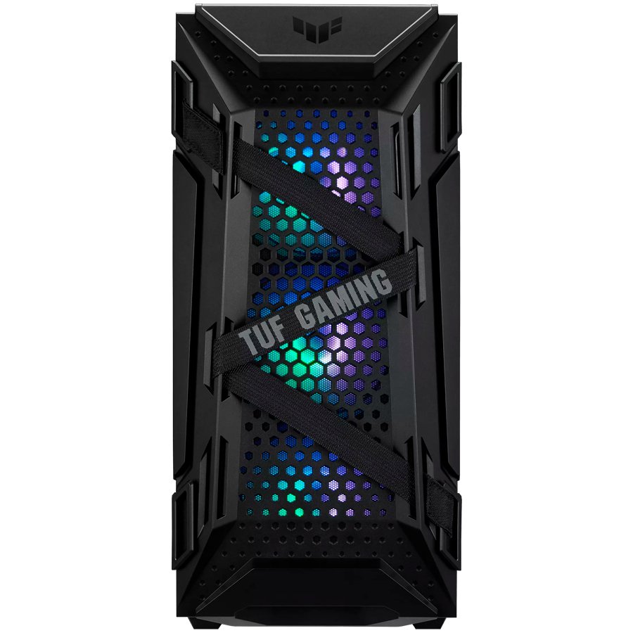 ASUS TUF Gaming GT301 ATX mid-tower compact case with tempered glass side panel, honeycomb front panel, 120mm AURA Addressable RGB fan, headphone hanger and 360mm radiator support - image 2