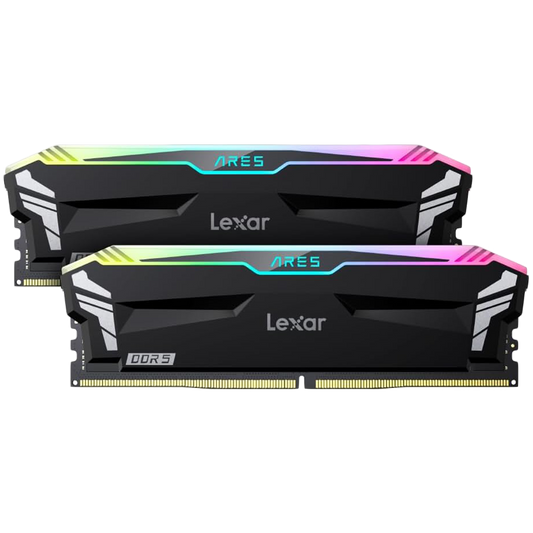 Lexar Ares 32GB DDR5 6800MHz (2x16GB KIT) CL34 DIMM, 1.4V, heatsink, RGB, Black – product image