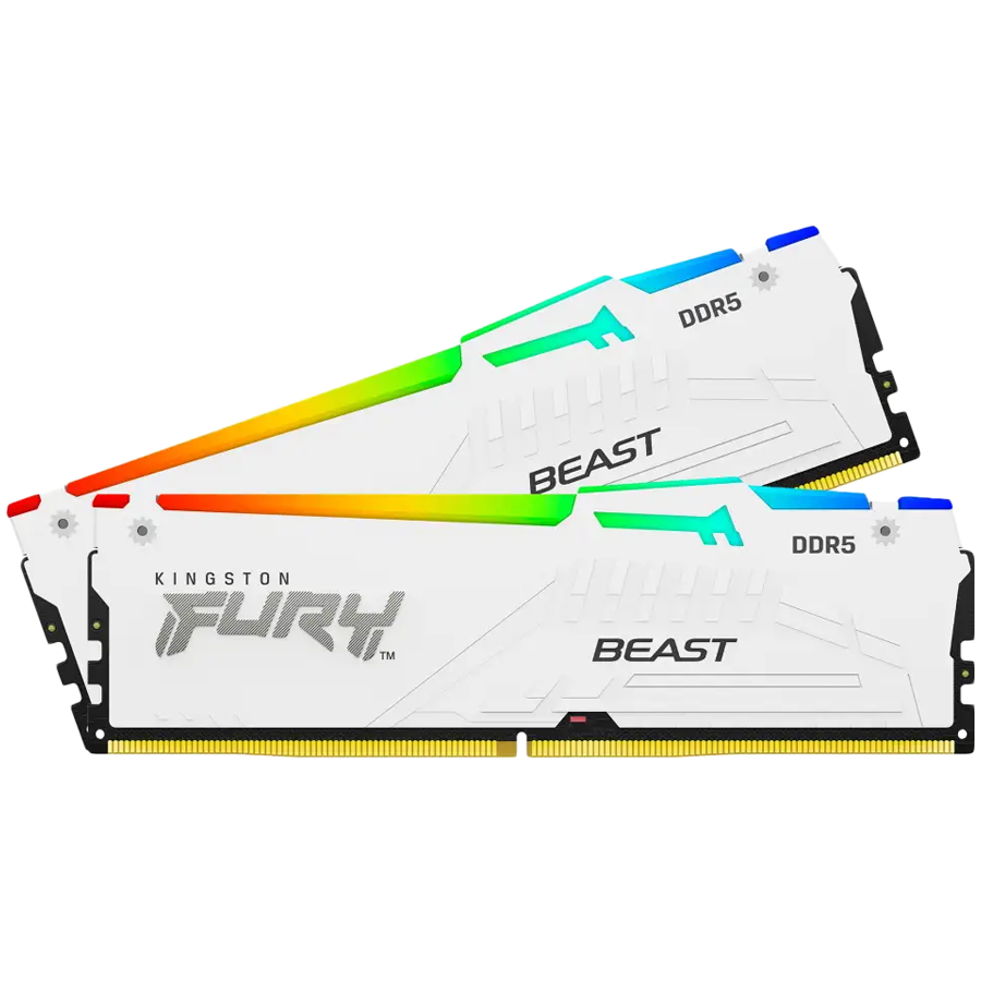 Kingston 32GB 5200MT/s DDR5 CL40 DIMM (Kit of 2) FURY Beast White RGB XMP – alternate product view 2