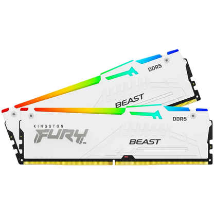 Kingston 32GB 5200MT/s DDR5 CL40 DIMM (Kit of 2) FURY Beast White RGB XMP – alternate product view 2