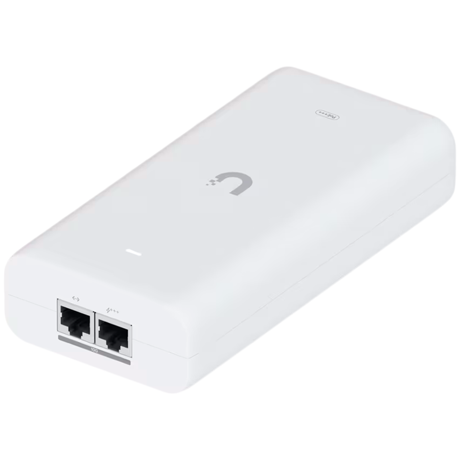 Ubiquiti UniFi 10G PoE+++ Adapter (90W), can power UniFi PoE+++ devices, reduce dependency on PoE switch power, and provide a Multi-Gigabit LAN connection, Contains RJ45 data input, AC cable with earth ground, and PoE+++ output - image 4