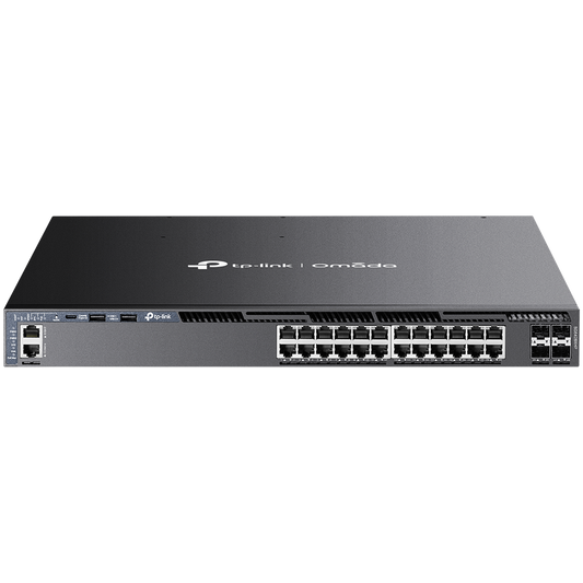 Omada 24-Port Gigabit Stackable L3 Managed Switch 24× Gigabit RJ45 Ports, 4× 10G SFP+ Slots, RJ45 by TP-Link – product photo