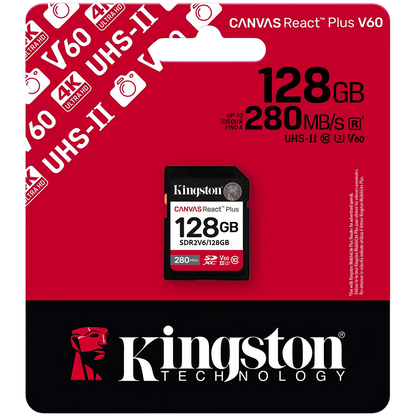 Kingston 128GB SDXC Canvas React Plus SDXC UHS-II 280R/100W U3 V60 – alternate product view 3