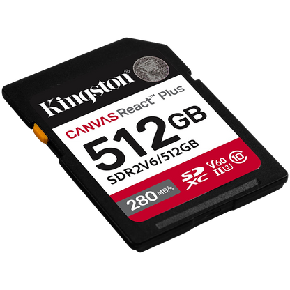 Kingston 512GB SDXC Canvas React Plus SDXC UHS-II 280R/150W U3 V60 – alternate product view 2