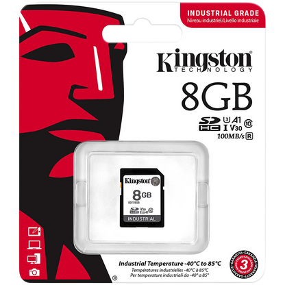 Kingston 8GB SDHC Industrial -40C to 85C C10 UHS-I U3 V30 A1 pSLC – alternate product view 3