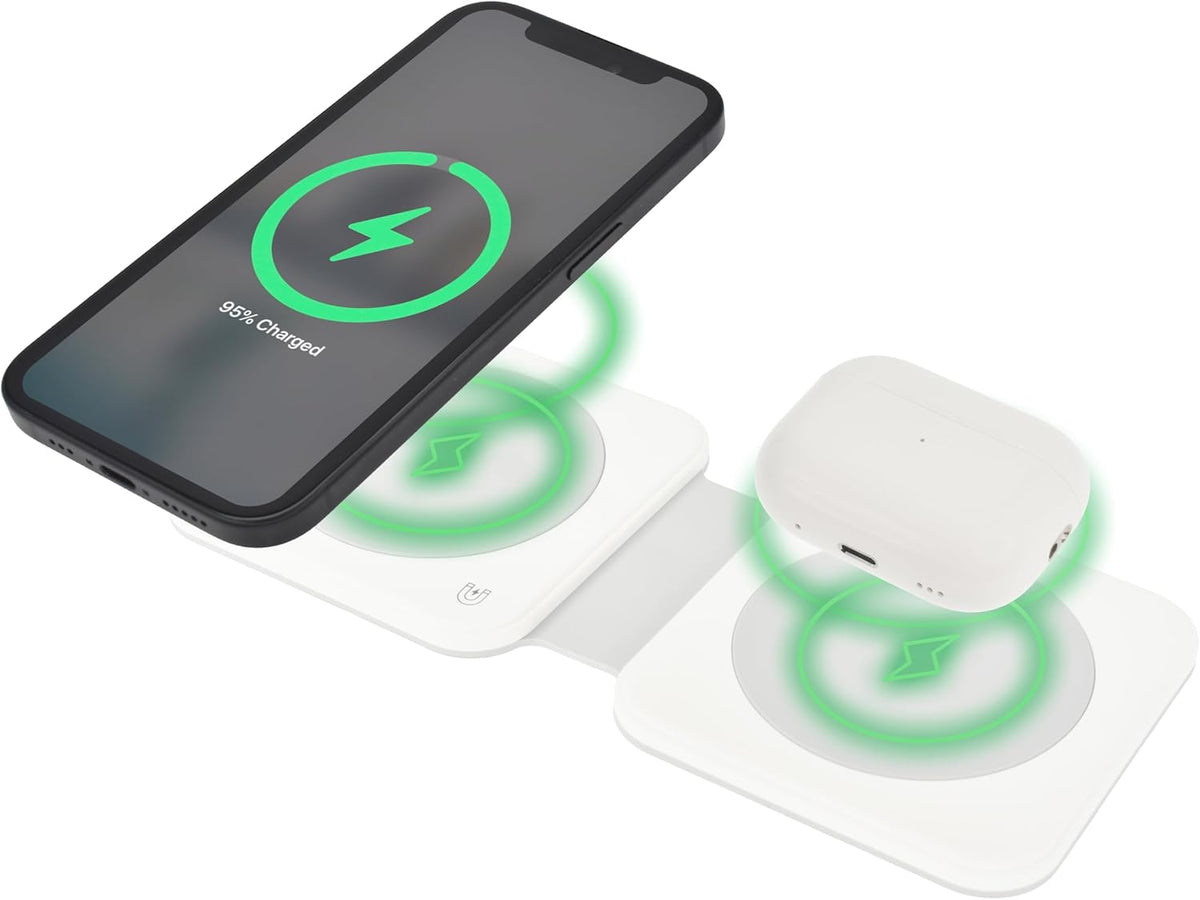 Dviced 2-in-1 Foldable Magnetic Wireless Charger — White – view 2
