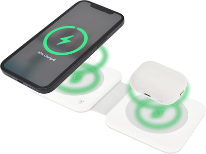 Dviced 2-in-1 Foldable Magnetic Wireless Charger — White – view 2