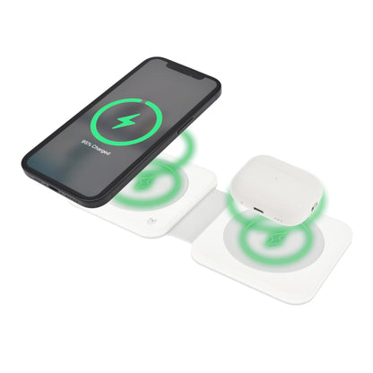 Dviced 2-in-1 Foldable Magnetic Wireless Charger — White – product photo