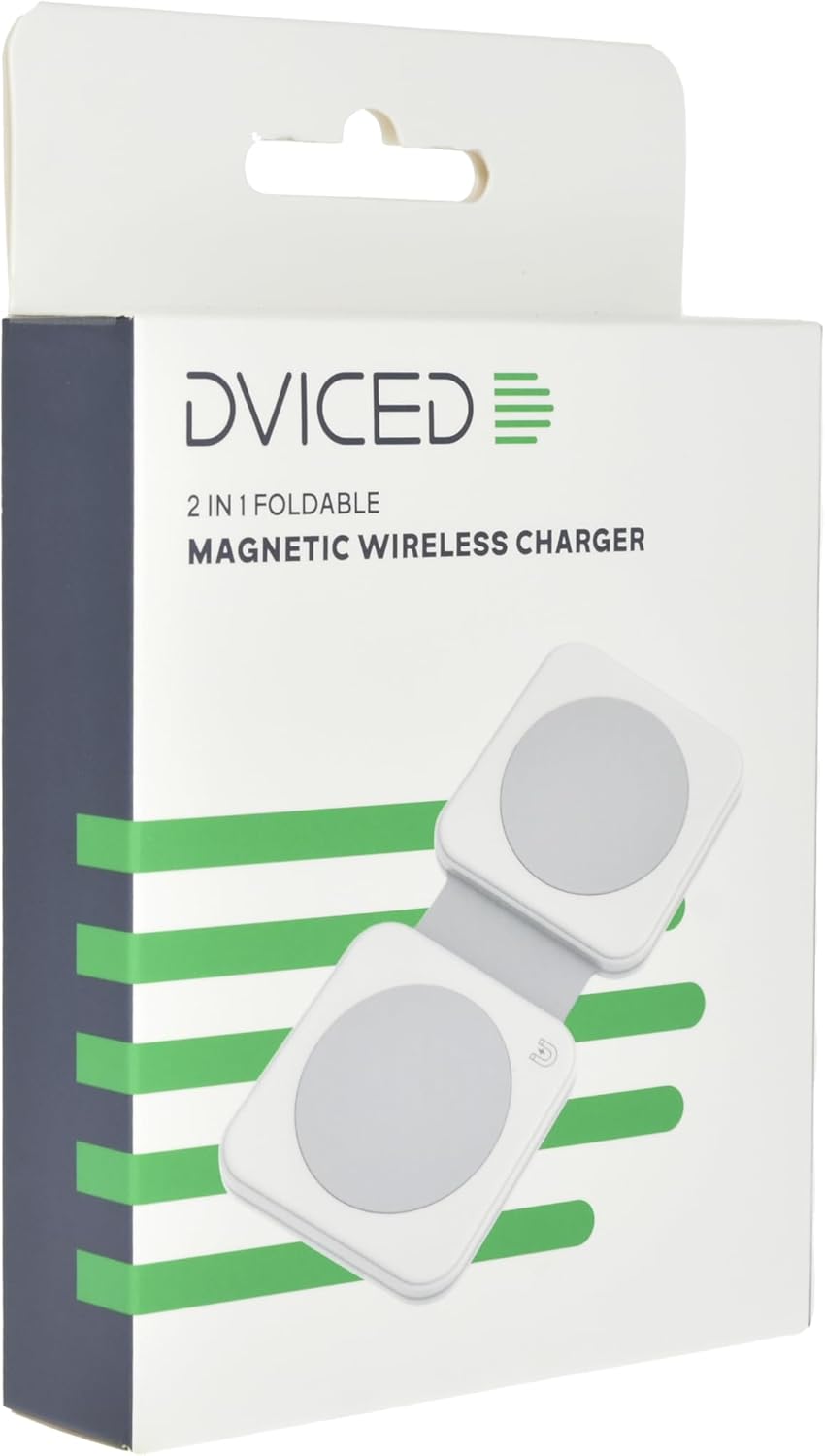 Dviced 2-in-1 Foldable Magnetic Wireless Charger — White – view 5