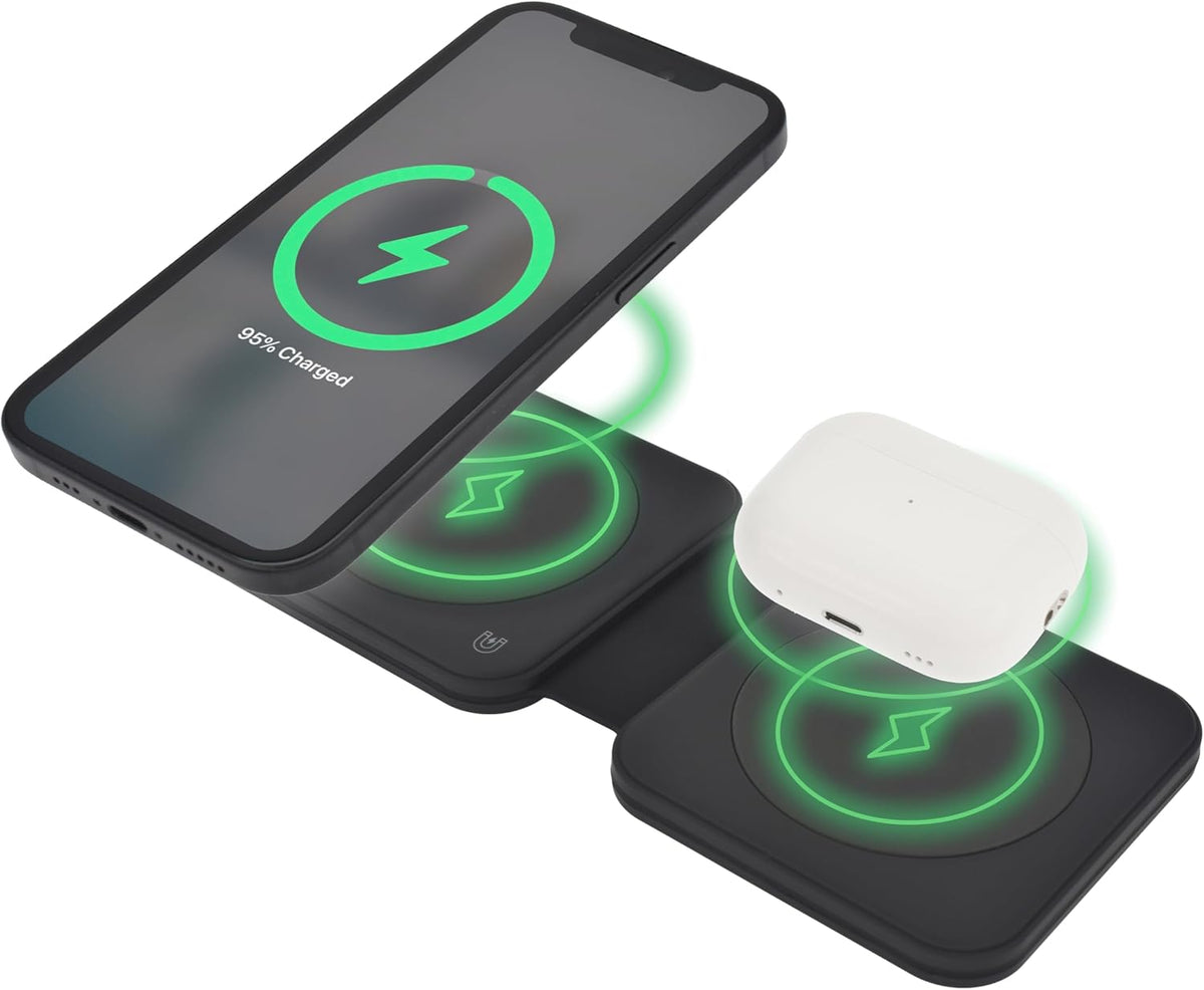 Dviced 2-in-1 Foldable Magnetic Wireless Charger — Black – view 2