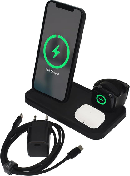 Dviced 3-in-1 Magnetic Wireless Charging Stand — Black – view 3