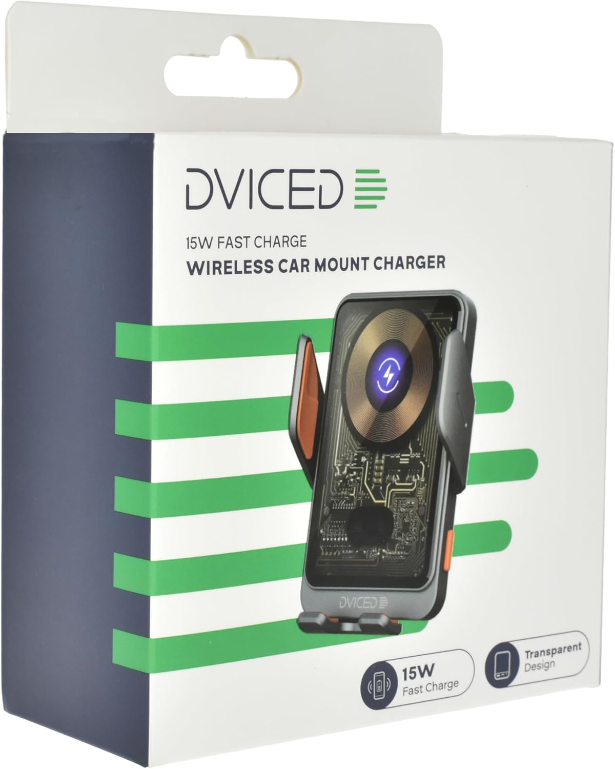 Dviced Wireless Induction Car Mount Charger — Gray – view 6