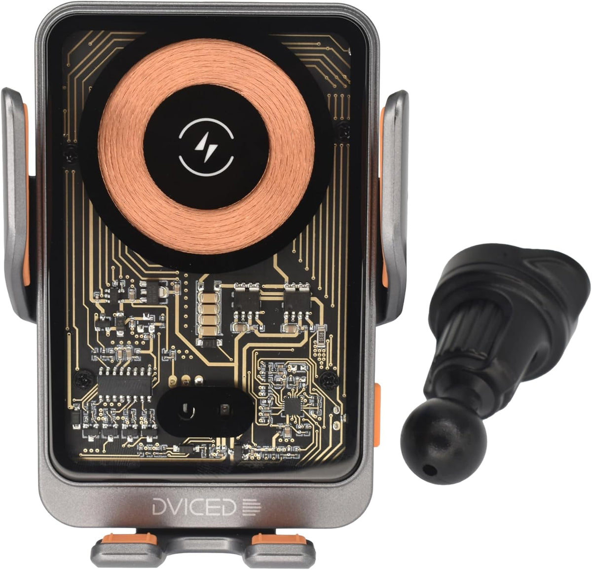 Dviced Wireless Induction Car Mount Charger — Gray – view 3