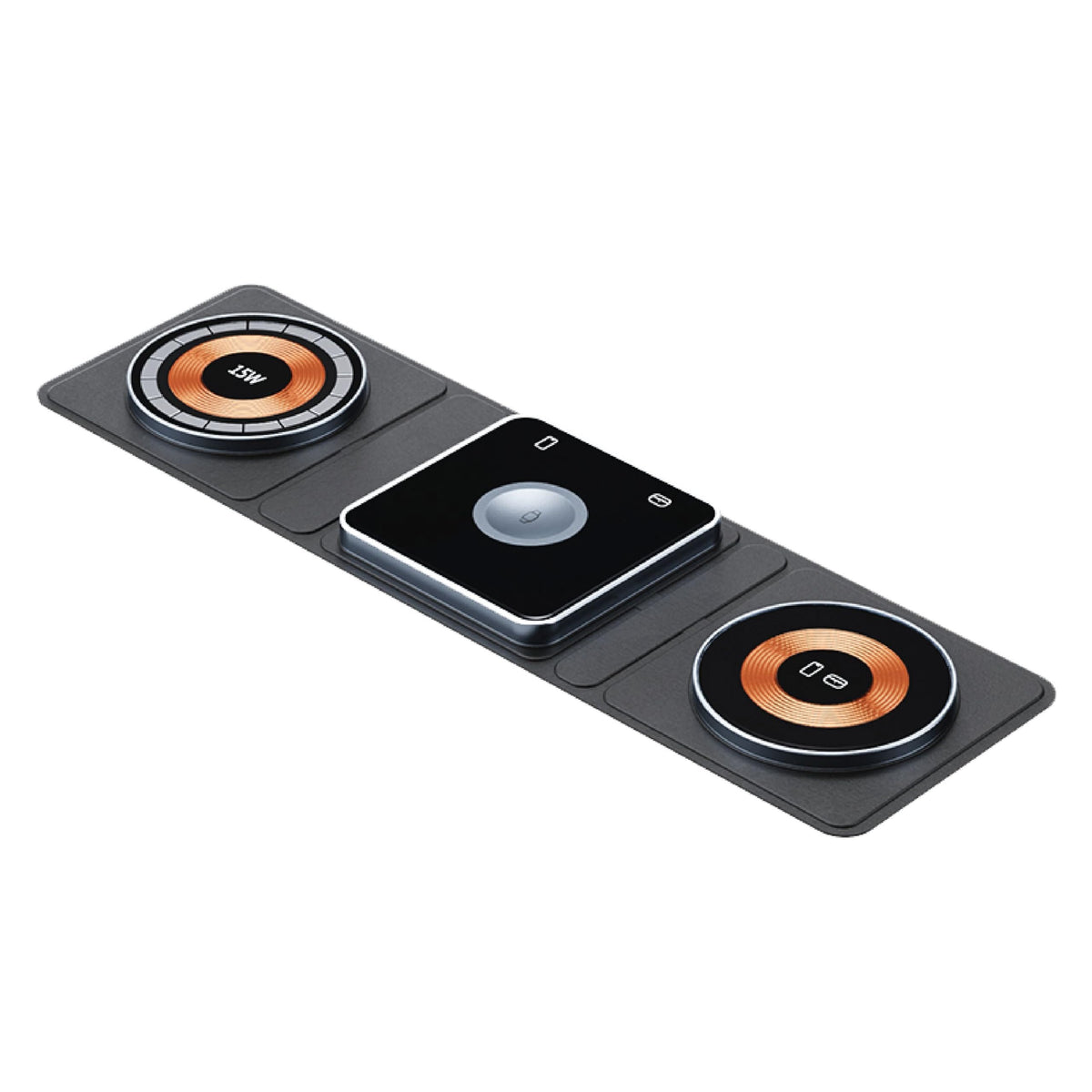 Dviced 3-in-1 Foldable Magnetic Wireless Charger — Black/Copper – product photo