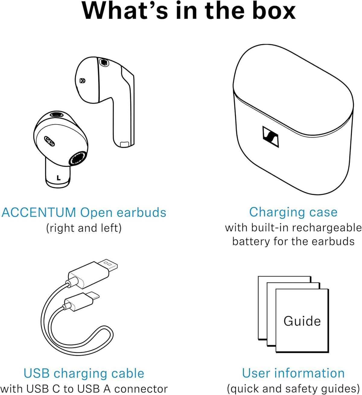 Sennheiser ACCENTUM Open Wireless Earbuds - Ear Buds with Open Design, Dynamic Sound and Bluetooth 5.3, IPX4 Splash Resistance, 28-Hour Battery Life and USB-C Charging Case - Cream