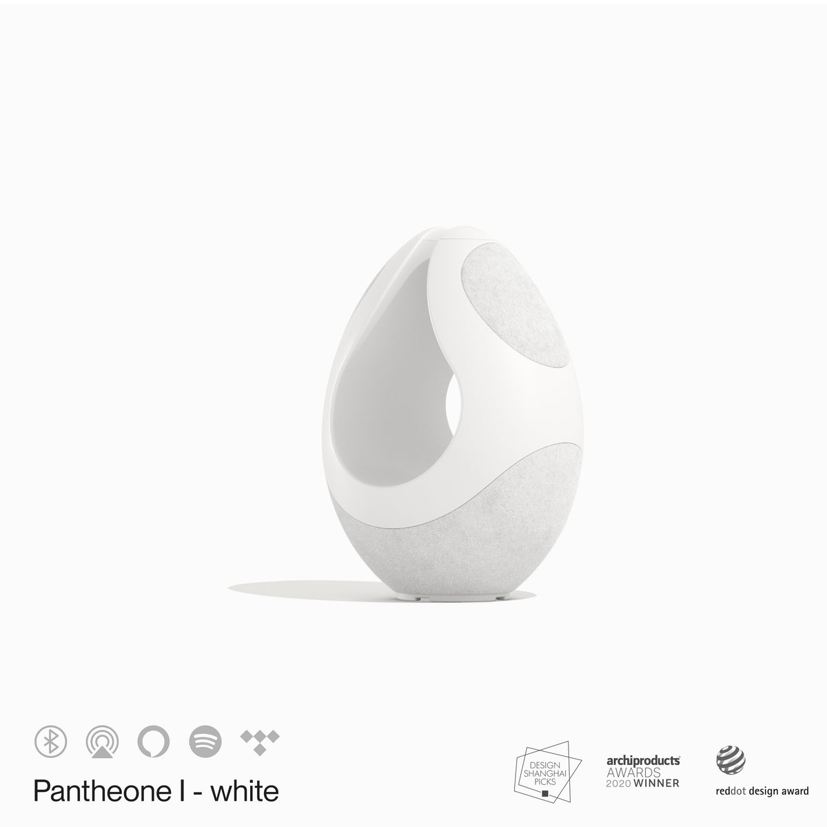 Pantheone-I Wi-Fi & Bluetooth Wireless Multiroom Speaker - White by Pantheone Audio – product photo