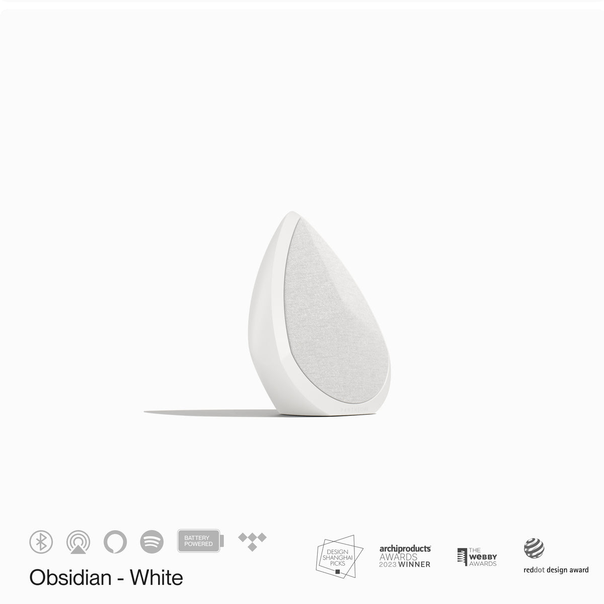Pantheone Obsidian Compact Wireless Speaker -  White by Pantheone Audio – product photo