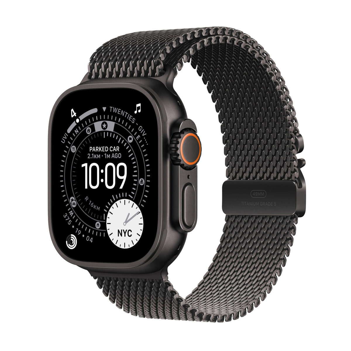 Apple Watch Ultra 3 in Black Titanium with Black Titanium Milanese Loop