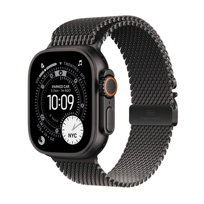 Apple Watch Ultra 3 in Black Titanium with Black Titanium Milanese Loop