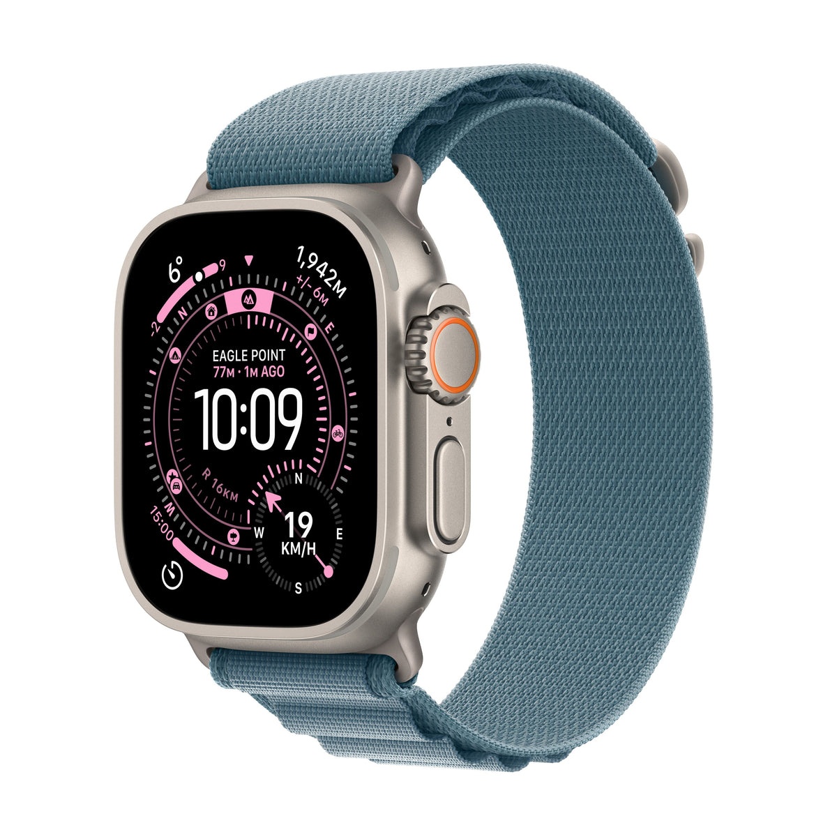 Apple Watch Ultra 3 GPS + Cellular 49mm – Natural Titanium / Light Blue Alpine Loop / Medium (MEWM4AF/A)