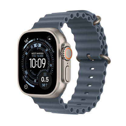 Apple Watch Ultra 3 in Natural Titanium with Anchor Blue Ocean Band