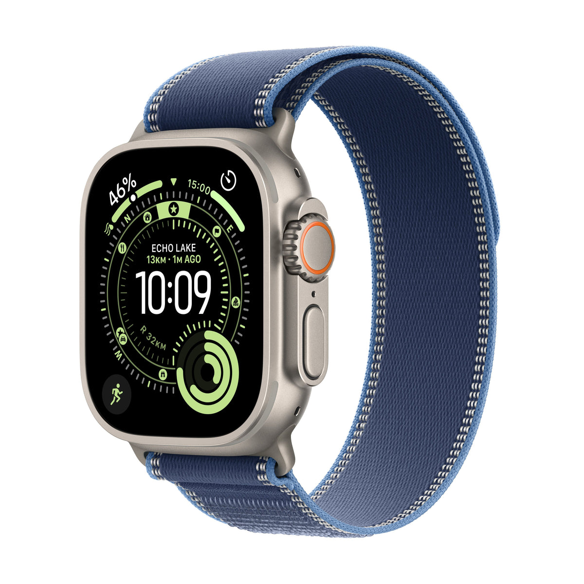 Apple Watch Ultra 3 GPS + Cellular 49mm – Natural Titanium / Blue/Bright Blue Trail Loop / M/L (MEWU4AF/A)