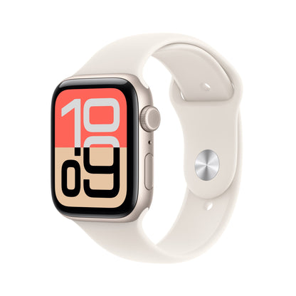 Apple Watch SE 3: 44mm GPS + Cellular – Starlight Aluminium Case with Starlight Sport Band - S/M (MEPE4AF/A)