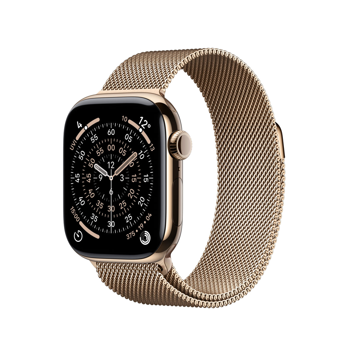 Apple Watch Series 11: 42mm Titanium GPS + Cellular – Gold Titanium Case with Gold Milanese Loop (MF8Y4AF/A)