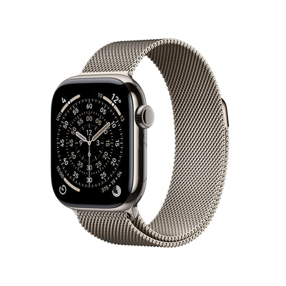 Apple Watch Series 11: 42mm Titanium GPS + Cellular – Natural Titanium Case with Natural Milanese Loop (MF8P4AF/A)