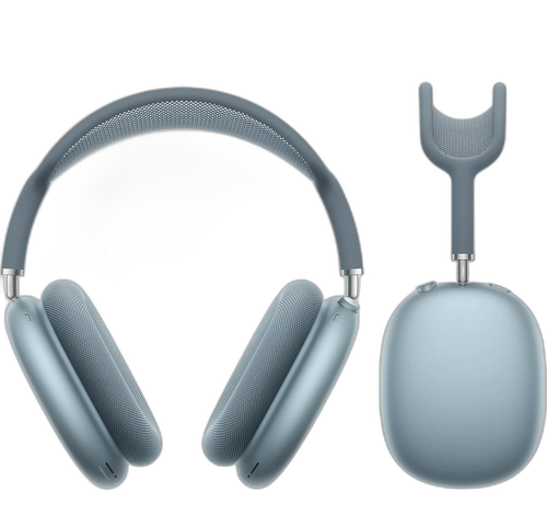 AirPods Max in blue, transparent cutout