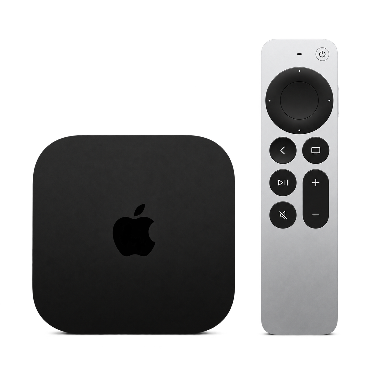 Apple TV 4K Wi-Fi + Ethernet 128GB with Siri Remote on a transparent background