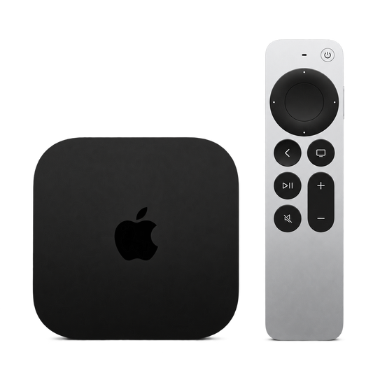 Apple TV 4K Wi-Fi + Ethernet 128GB with Siri Remote on a transparent background