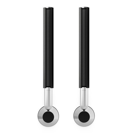 Pair of Beolab 28 speakers in Grey with Natural Aluminium wall mounts
