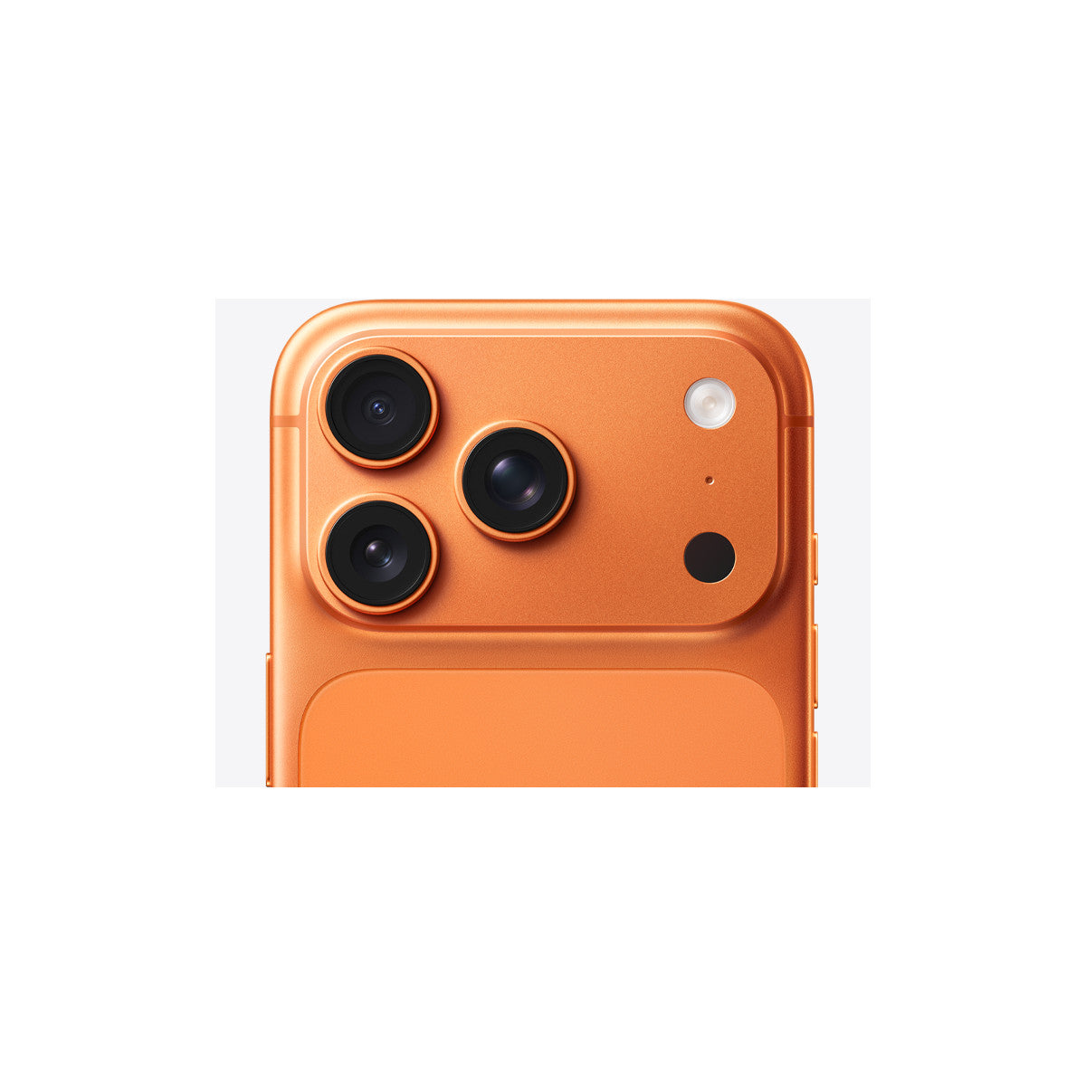 Apple iPhone 17 Pro in Cosmic Orange, close up of triple camera system
