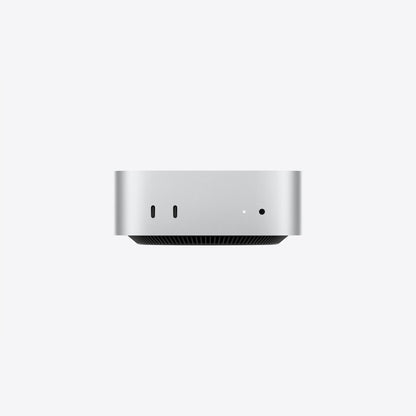 Apple Mac mini compact silver desktop computer, front angle